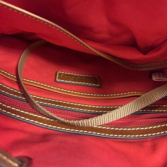 Dooney & Burke cranberry suede and Tan Suede Shoulder Bag - Picture 7 of 7